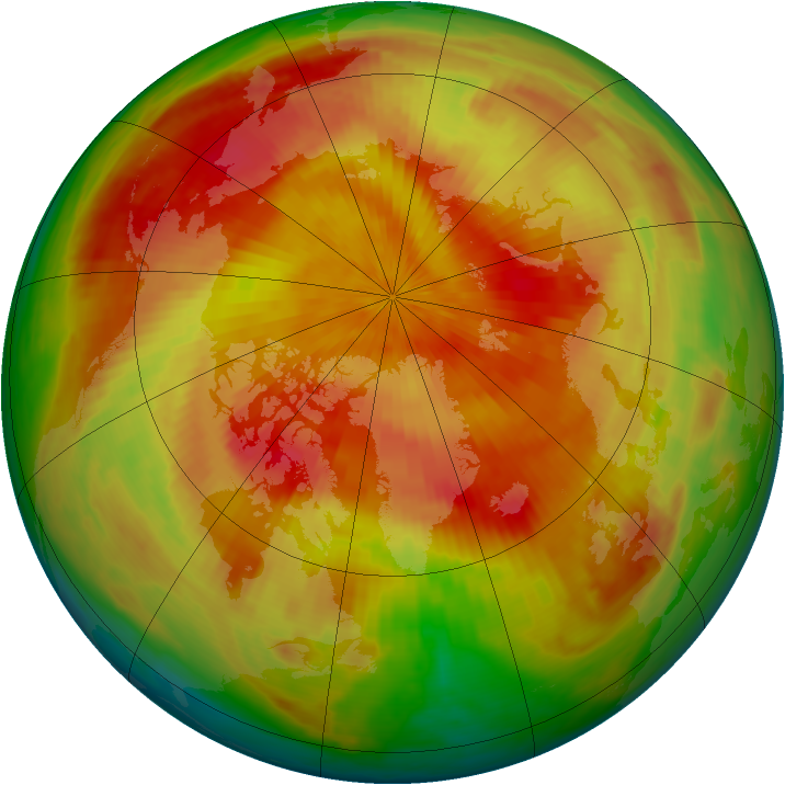 Arctic ozone map for 07 April 1998